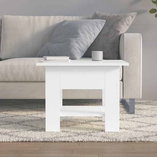 Salongbord høyglans hvit 55x55x42 cm konstruert tre