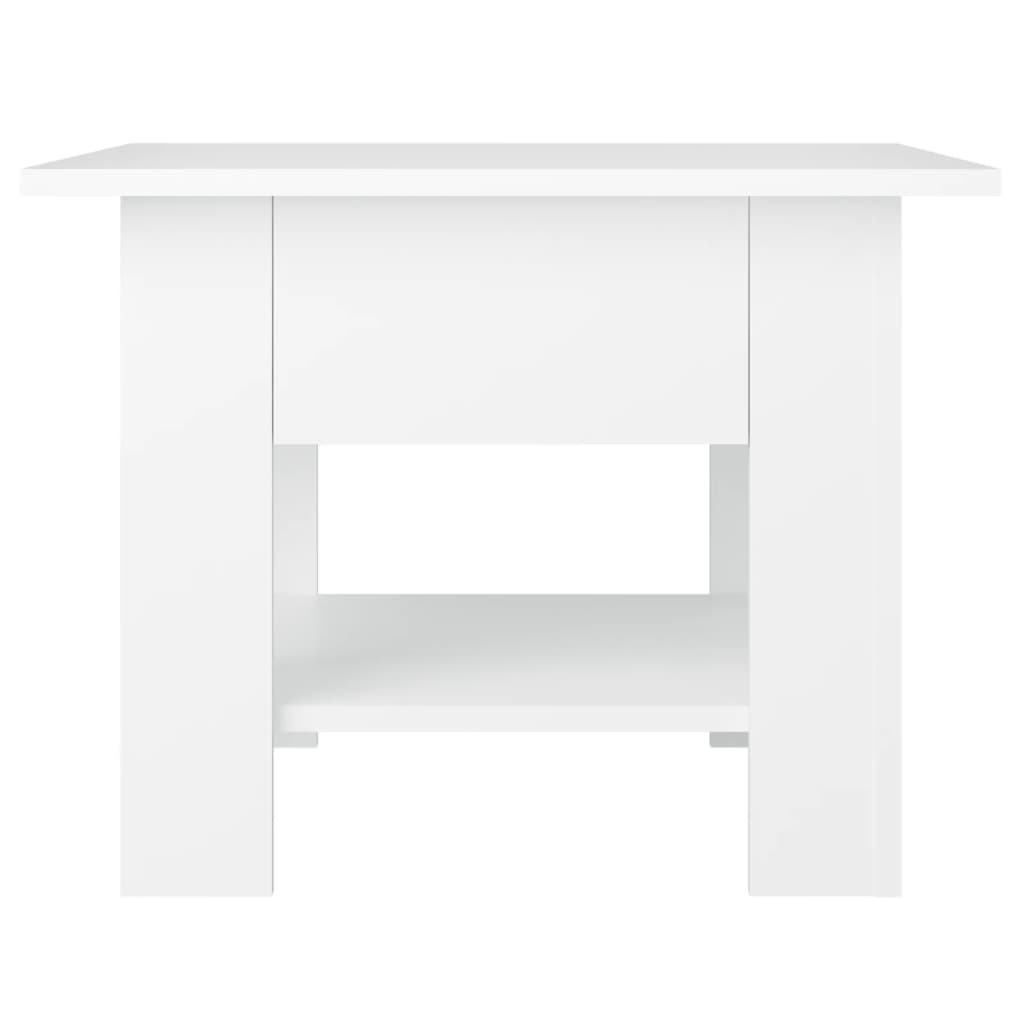 Salongbord høyglans hvit 55x55x42 cm konstruert tre