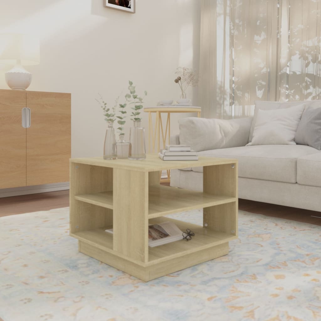 Salongbord sonoma eik 55x55x43 cm konstruert tre