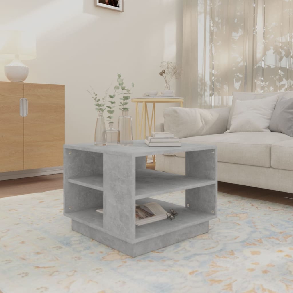 Salongbord betonggrå 55x55x43 cm konstruert tre