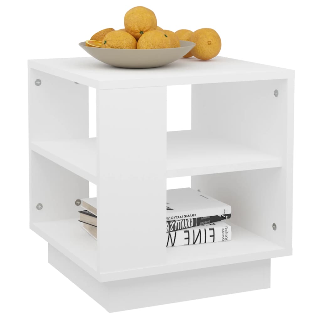 Salongbord hvit 40x40x43 cm konstruert tre