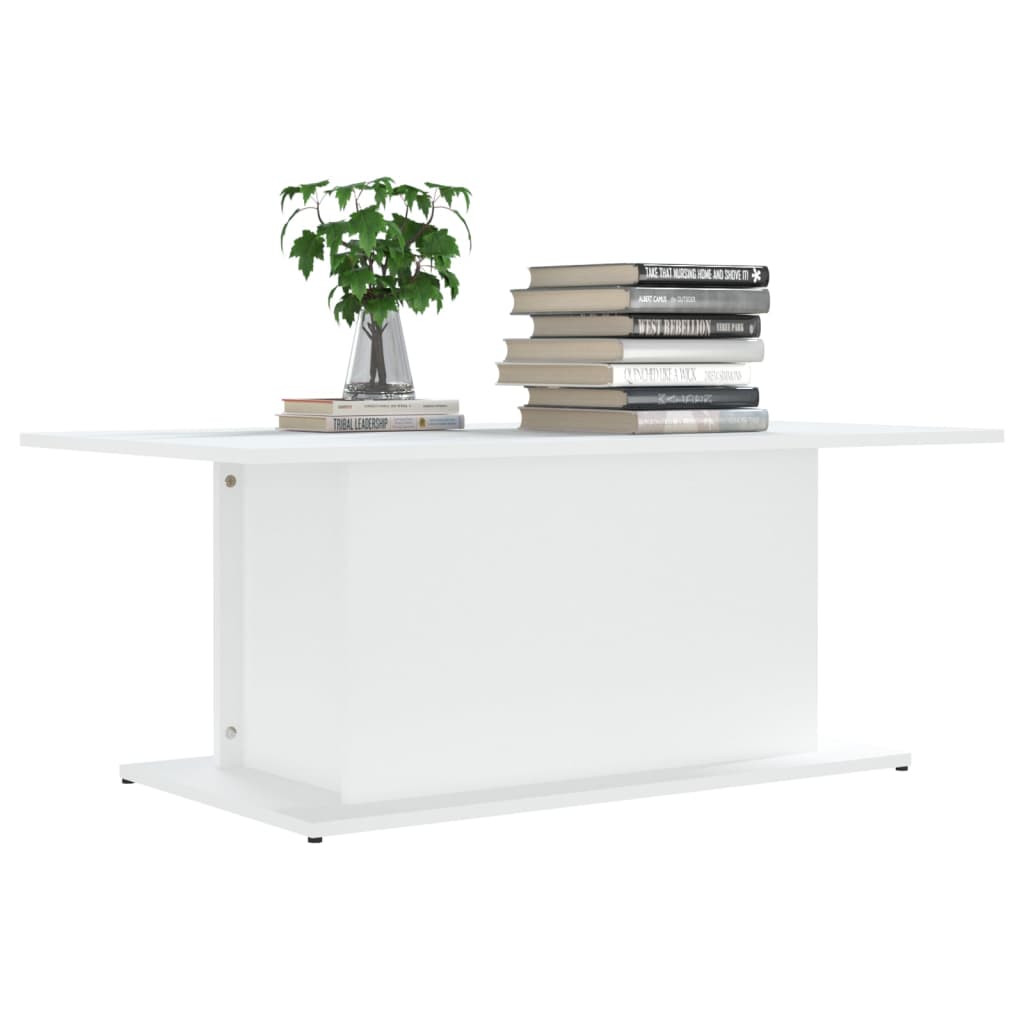 Salongbord hvit 102x55,5x40 cm konstruert tre