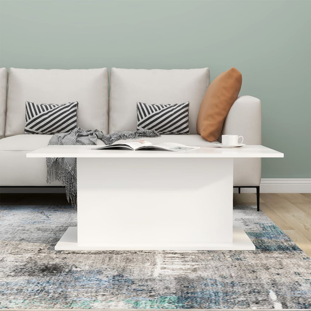 Salongbord hvit 102x55,5x40 cm konstruert tre