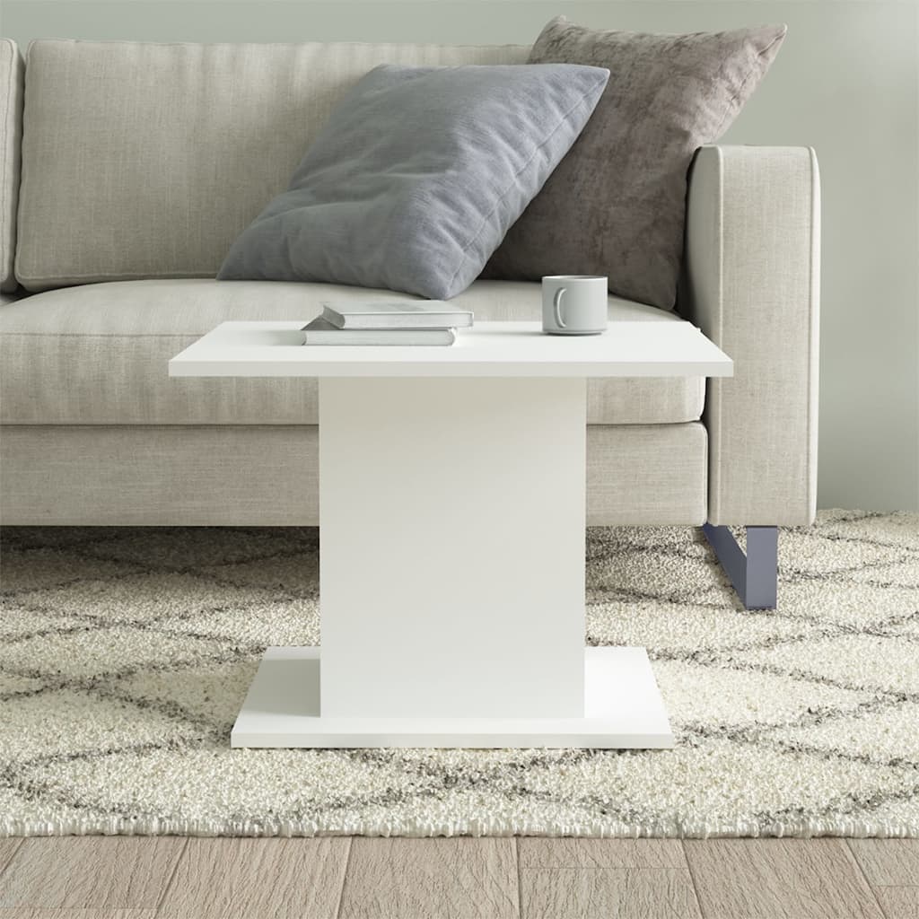 Salongbord hvit 55,5x55,5x40 cm konstruert tre