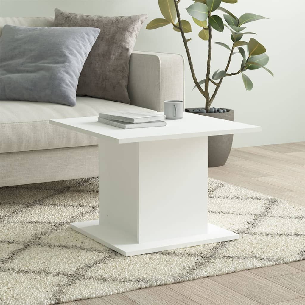 Salongbord hvit 55,5x55,5x40 cm konstruert tre