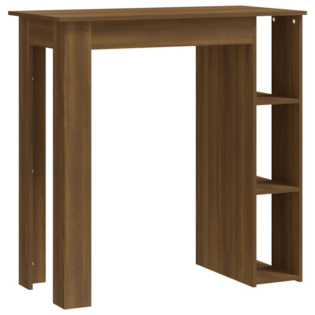 Barbord med hylle brun eik 102x50x103,5 cm konstruert tre