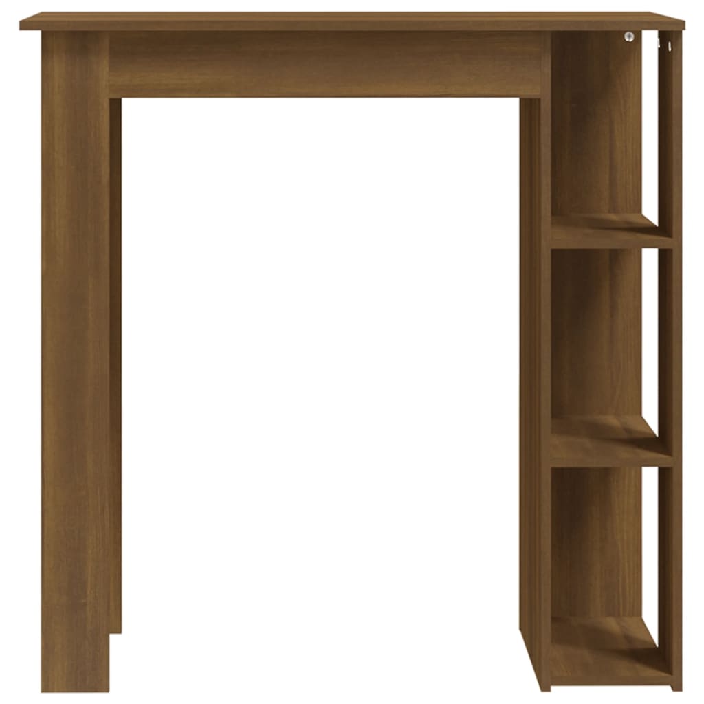 Barbord med hylle brun eik 102x50x103,5 cm konstruert tre