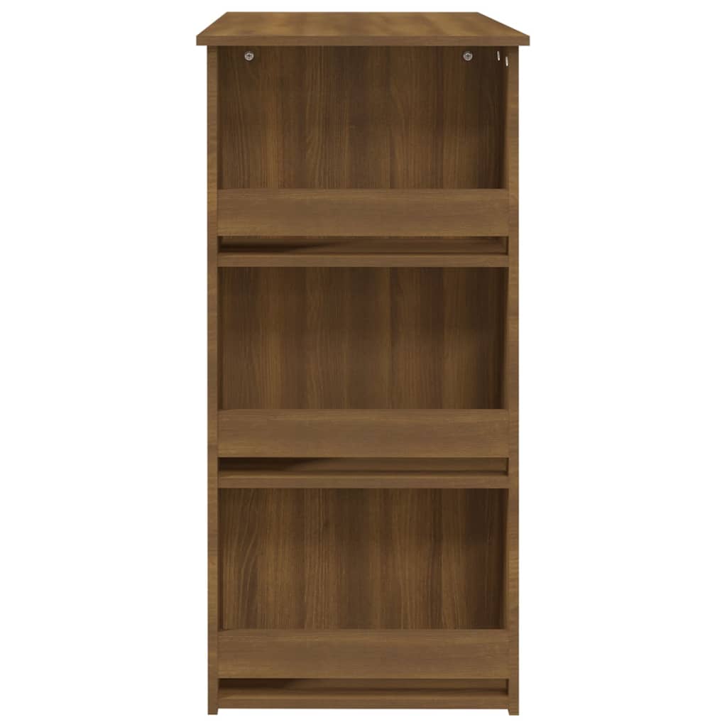 Barbord med oppbevaring brun eik 102x50x103,5 cm konstruert tre