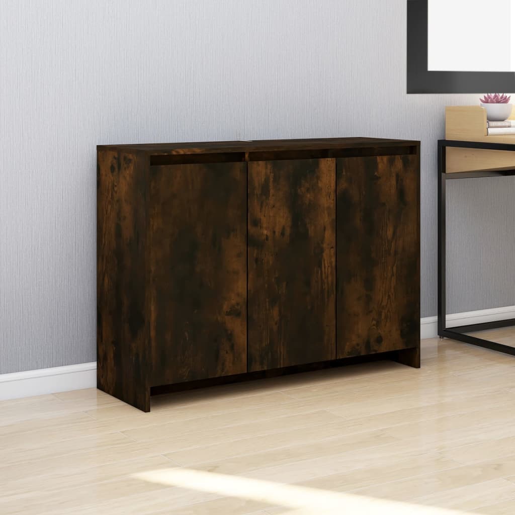 Skjenk røkt eik 102x33x75 cm konstruert tre vidaXL