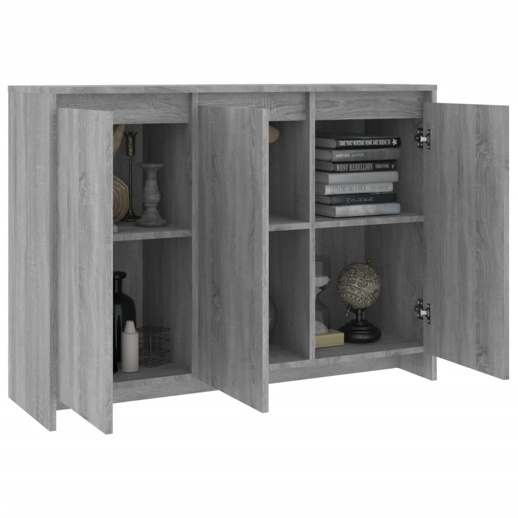 Skjenk grå sonoma eik 102x33x75 cm konstruert tre