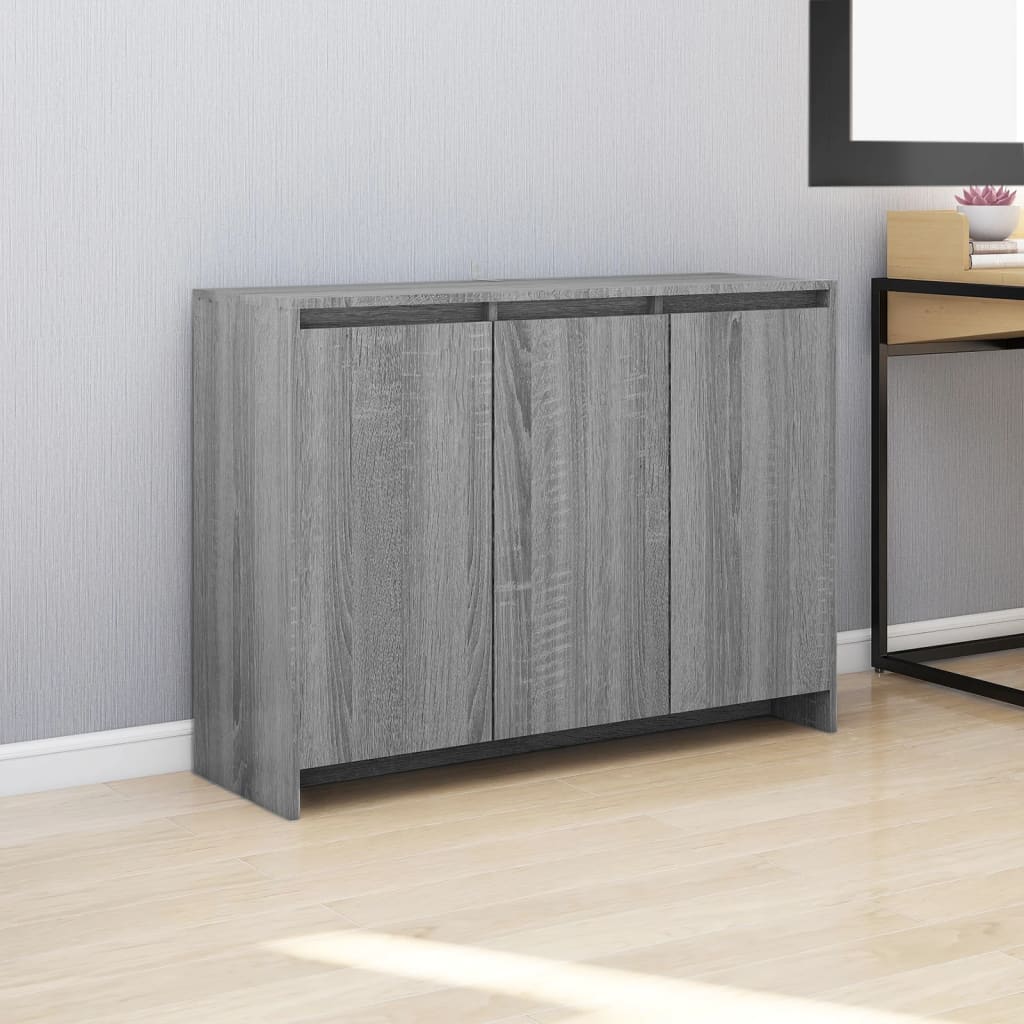 Skjenk grå sonoma eik 102x33x75 cm konstruert tre