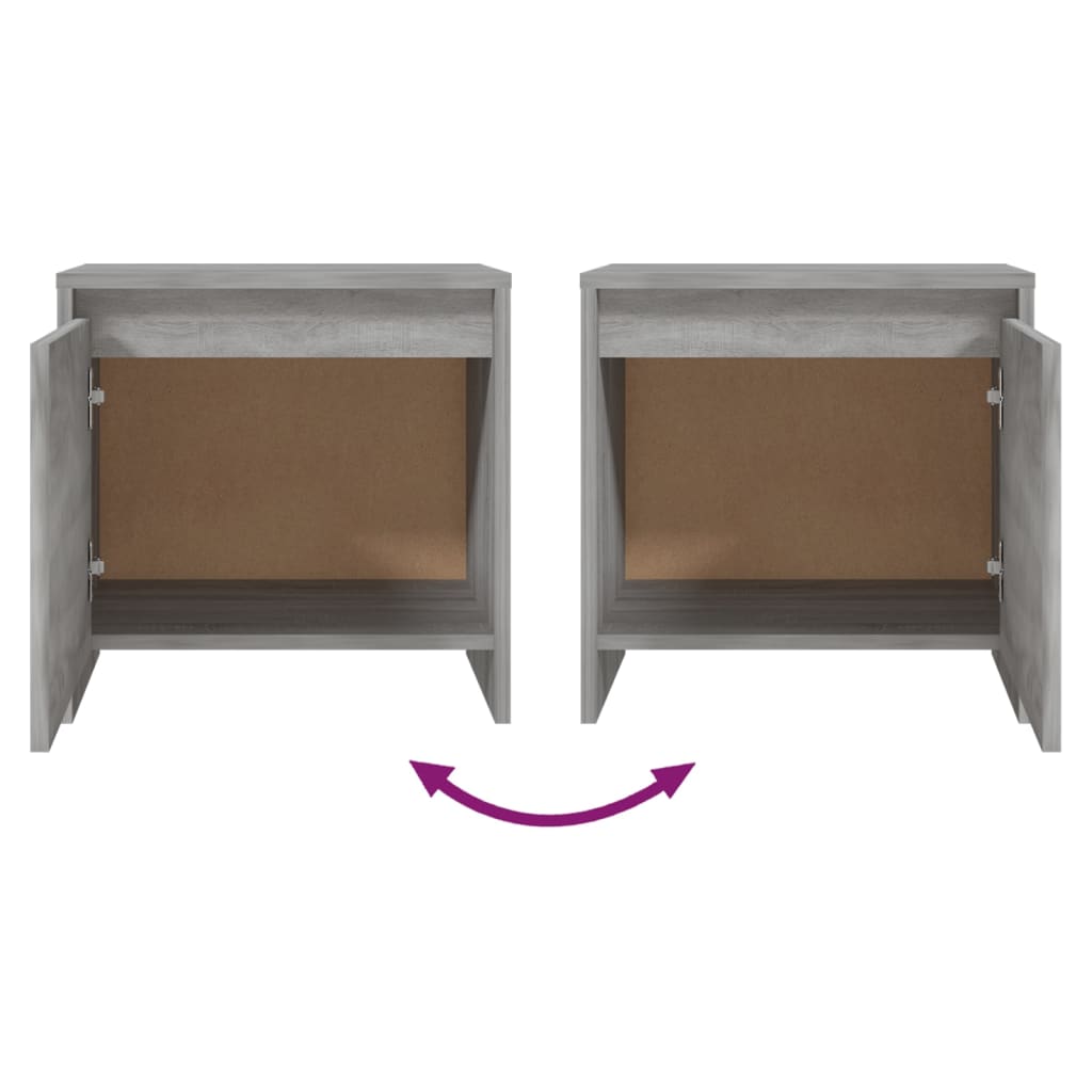 Nattbord grå sonoma 45x34x44,5 cm konstruert tre