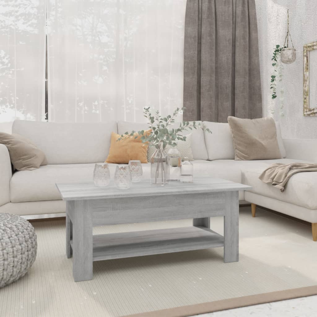Salongbord grå sonoma 102x55x42 cm konstruert tre