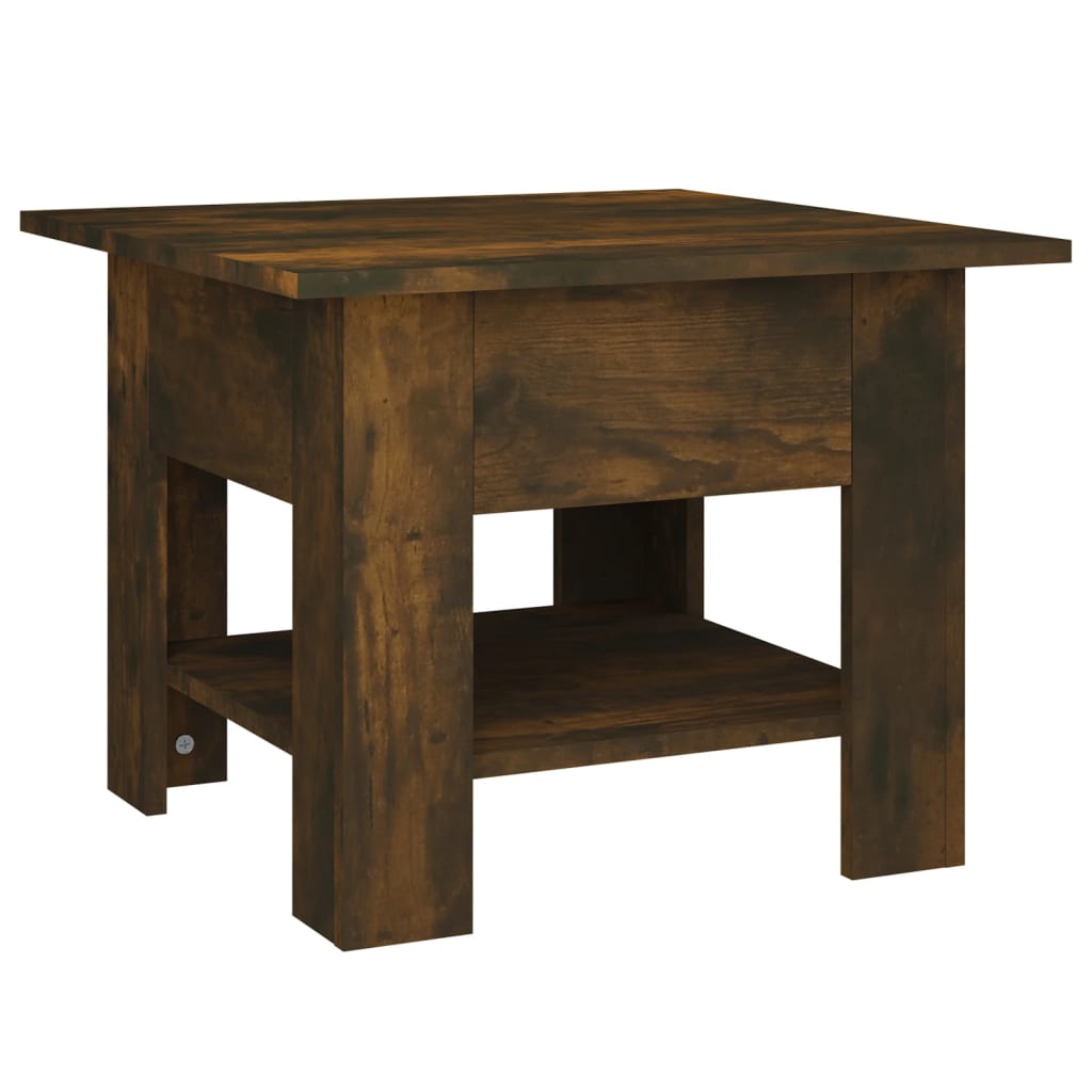 Salongbord røkt eik 55x55x42 cm konstruert tre