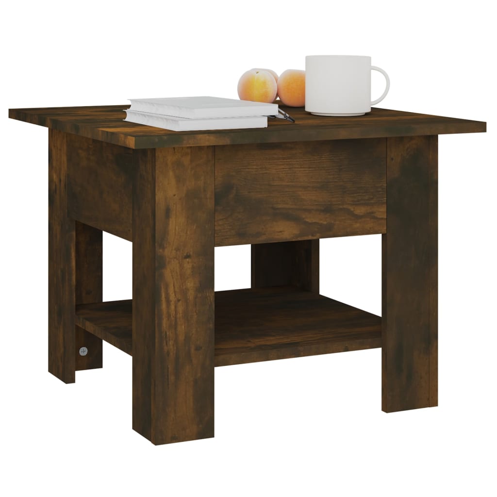 Salongbord røkt eik 55x55x42 cm konstruert tre