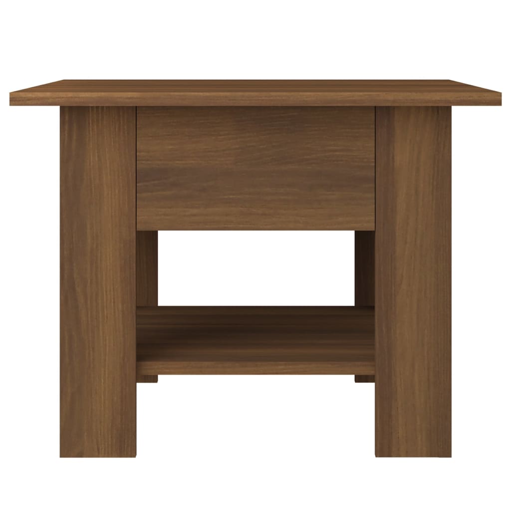 Salongbord brun eik 55x55x42 cm konstruert tre