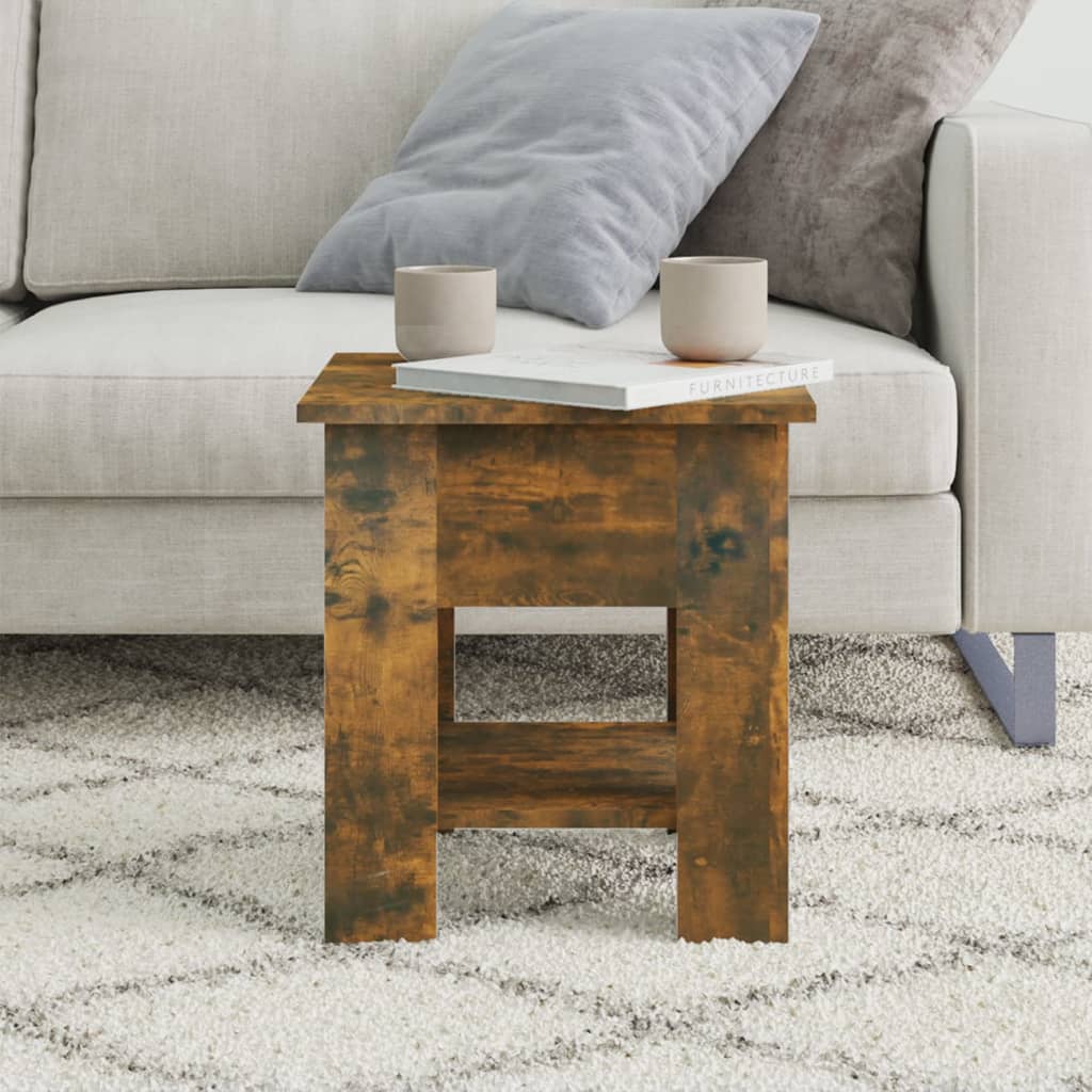 Salongbord røkt eik 40x40x42 cm konstruert tre