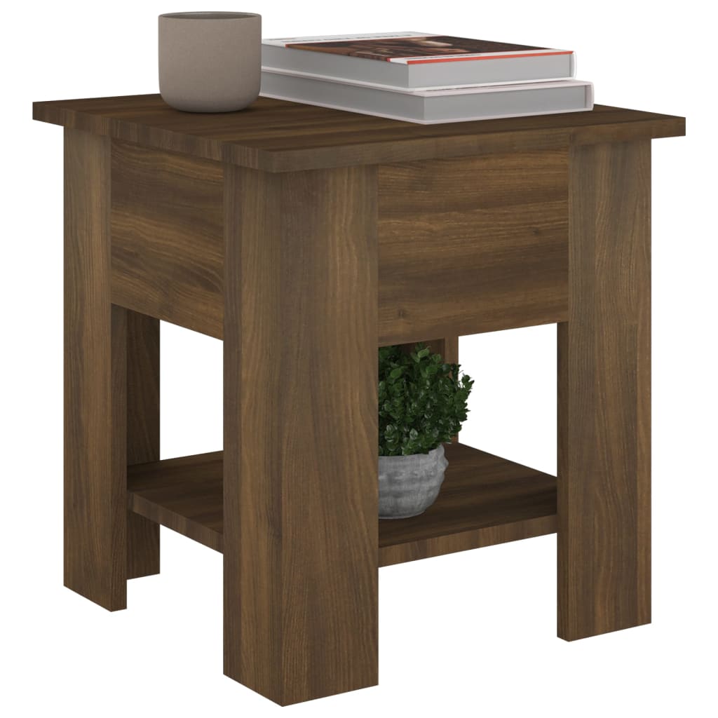 Salongbord brun eik 40x40x42 cm konstruert tre