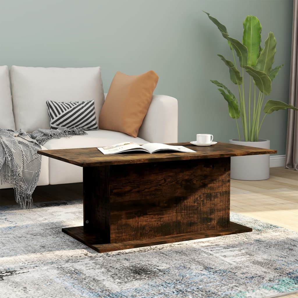 Salongbord røkt eik 102x55,5x40 cm konstruert tre