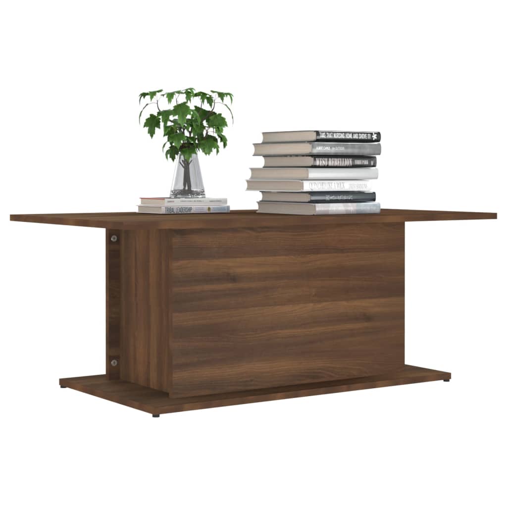 Salongbord brun eik 102x55,5x40 cm konstruert tre