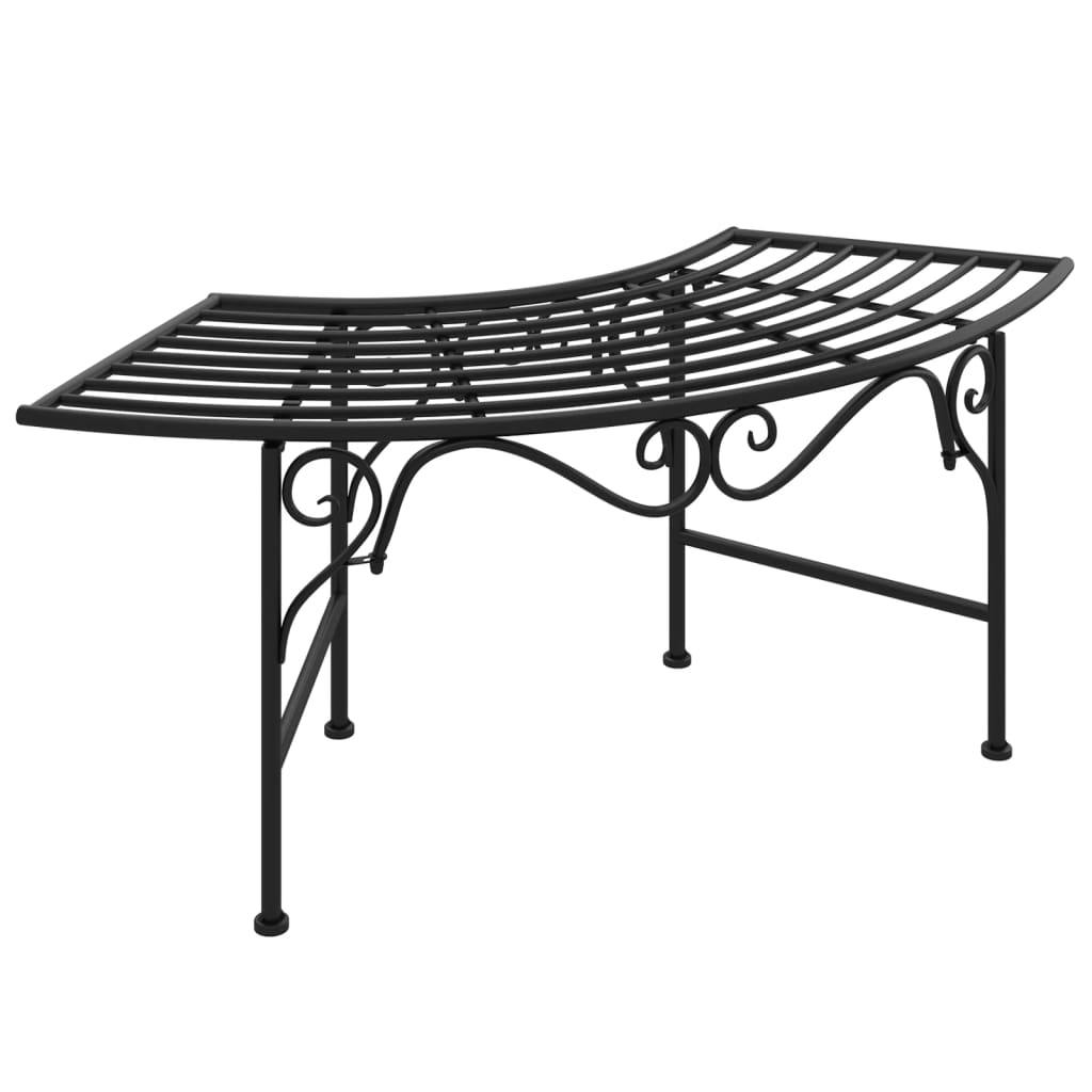 Benk tre 113 cm svart stål