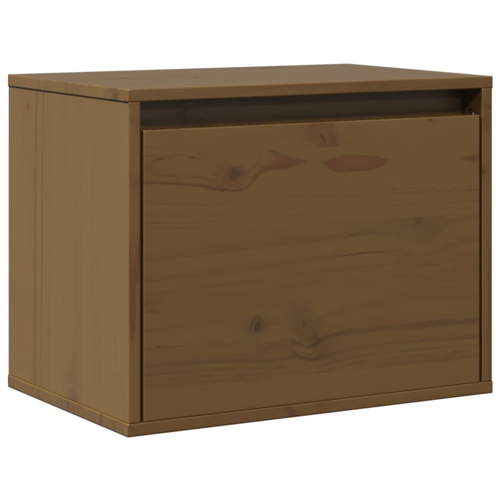 Veggskap honningbrun 45x30x35 cm heltre furu vidaXL