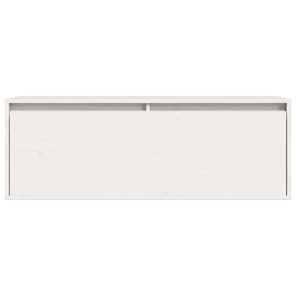 Veggskap hvit 100x30x35 cm heltre furu