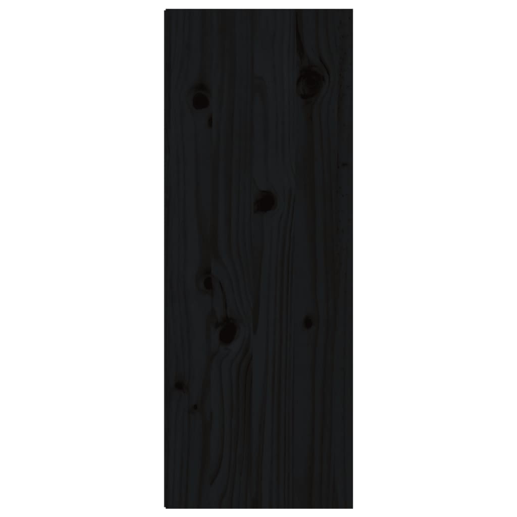 Veggskap 2 stk svart 30x30x80 cm heltre furu