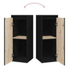 Veggskap 2 stk svart 30x30x80 cm heltre furu