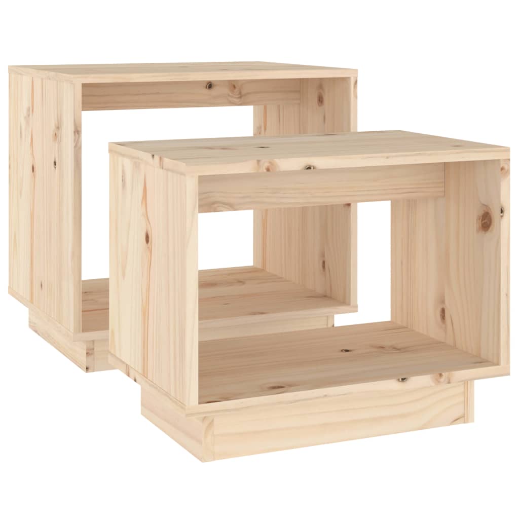 Stablebare salongbord 2 stk heltre furu