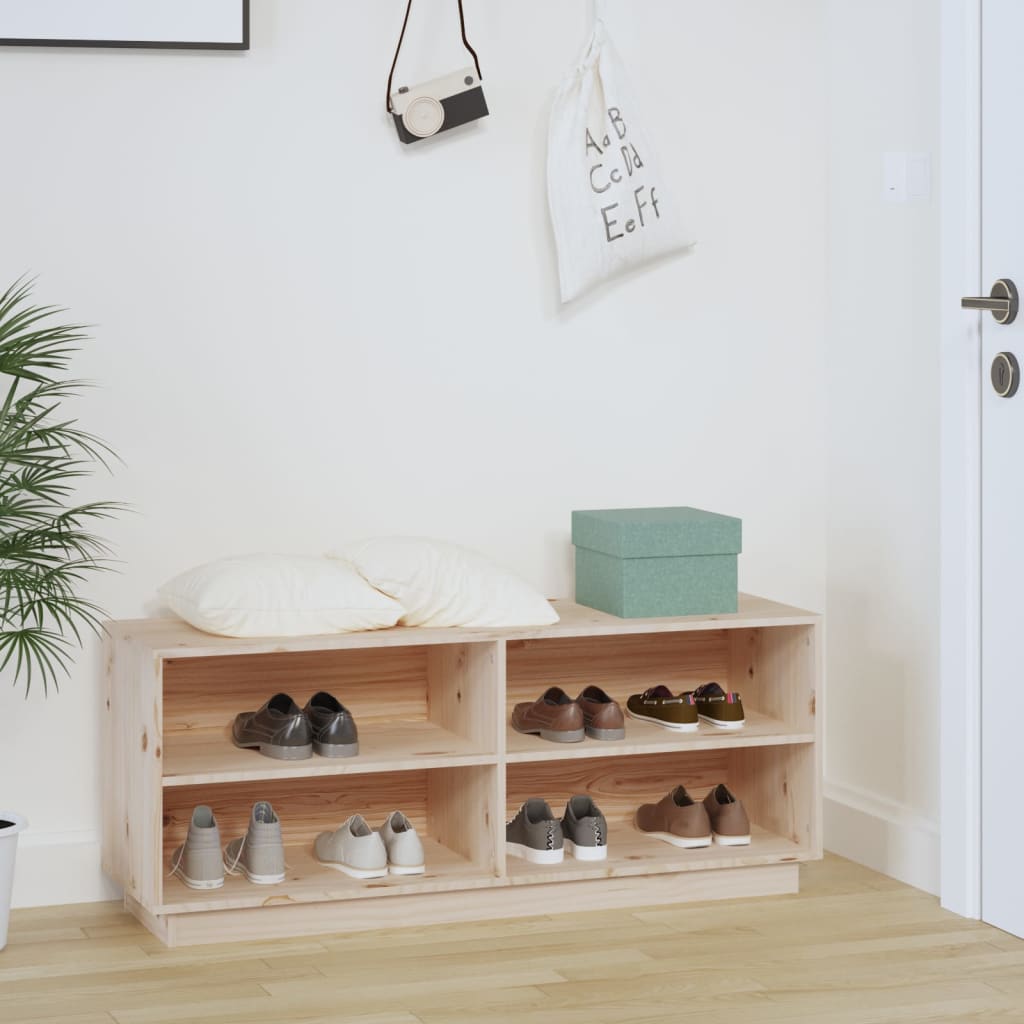 Skohylle 110x34x45 cm heltre furu