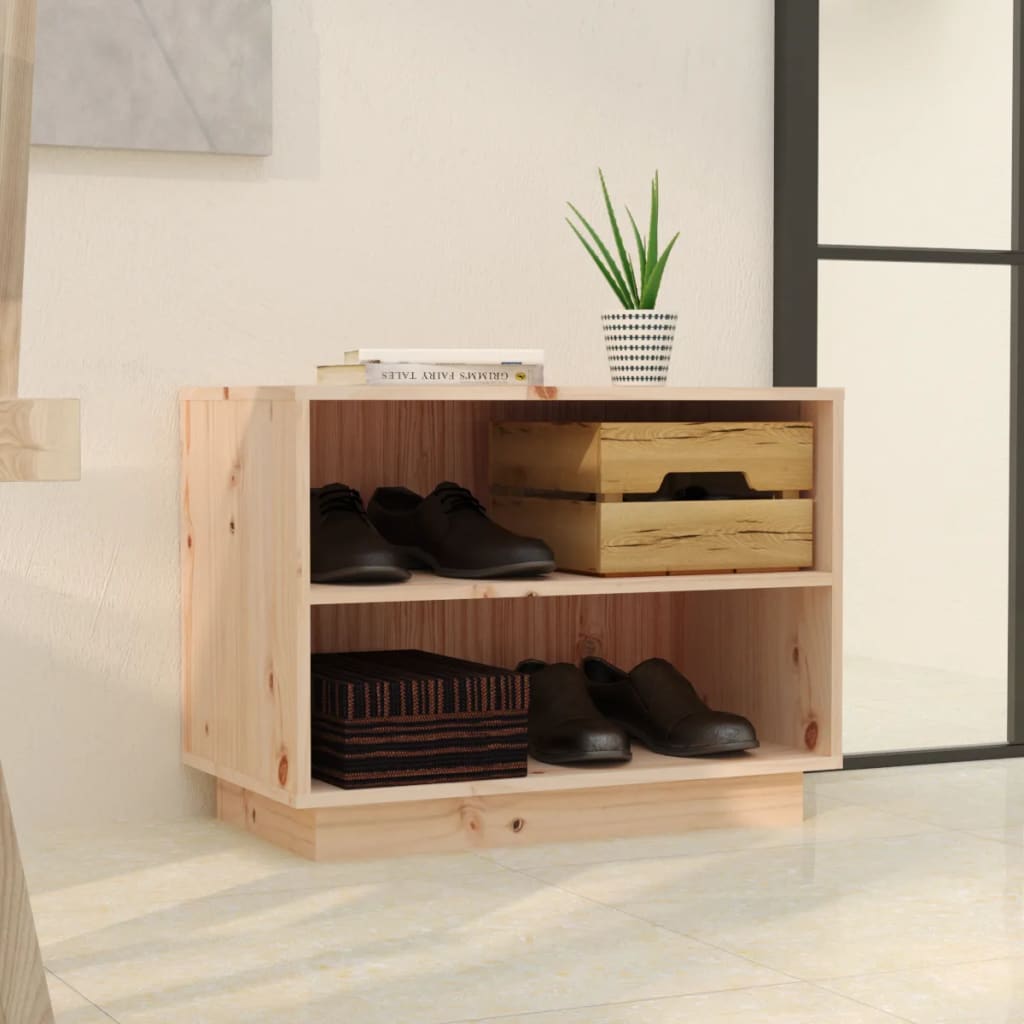 Skohylle 60x34x45 cm heltre furu vidaXL