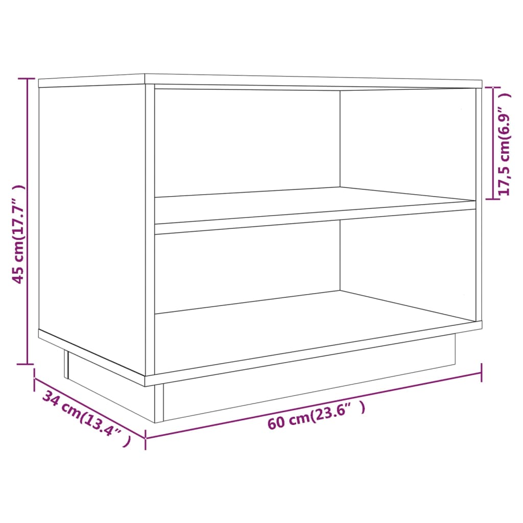 Skohylle 60x34x45 cm heltre furu vidaXL