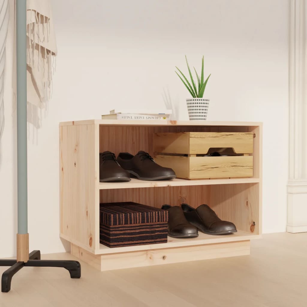 Skohylle 60x34x45 cm heltre furu vidaXL