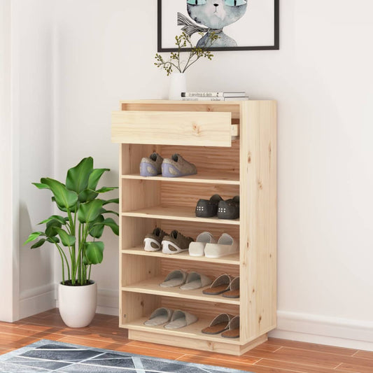 Skoskap 60x34x105 cm heltre furu