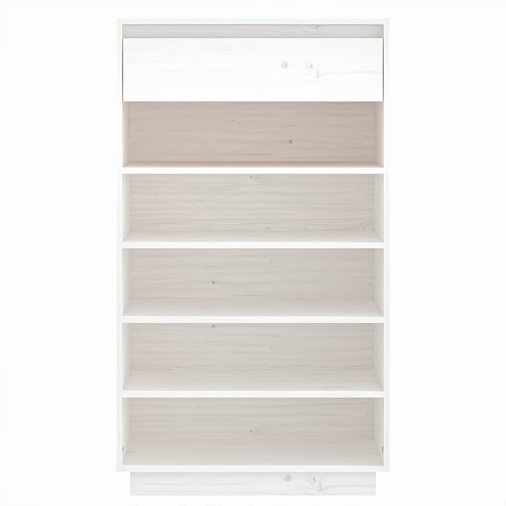 Skoskap hvit 60x34x105 cm heltre furu