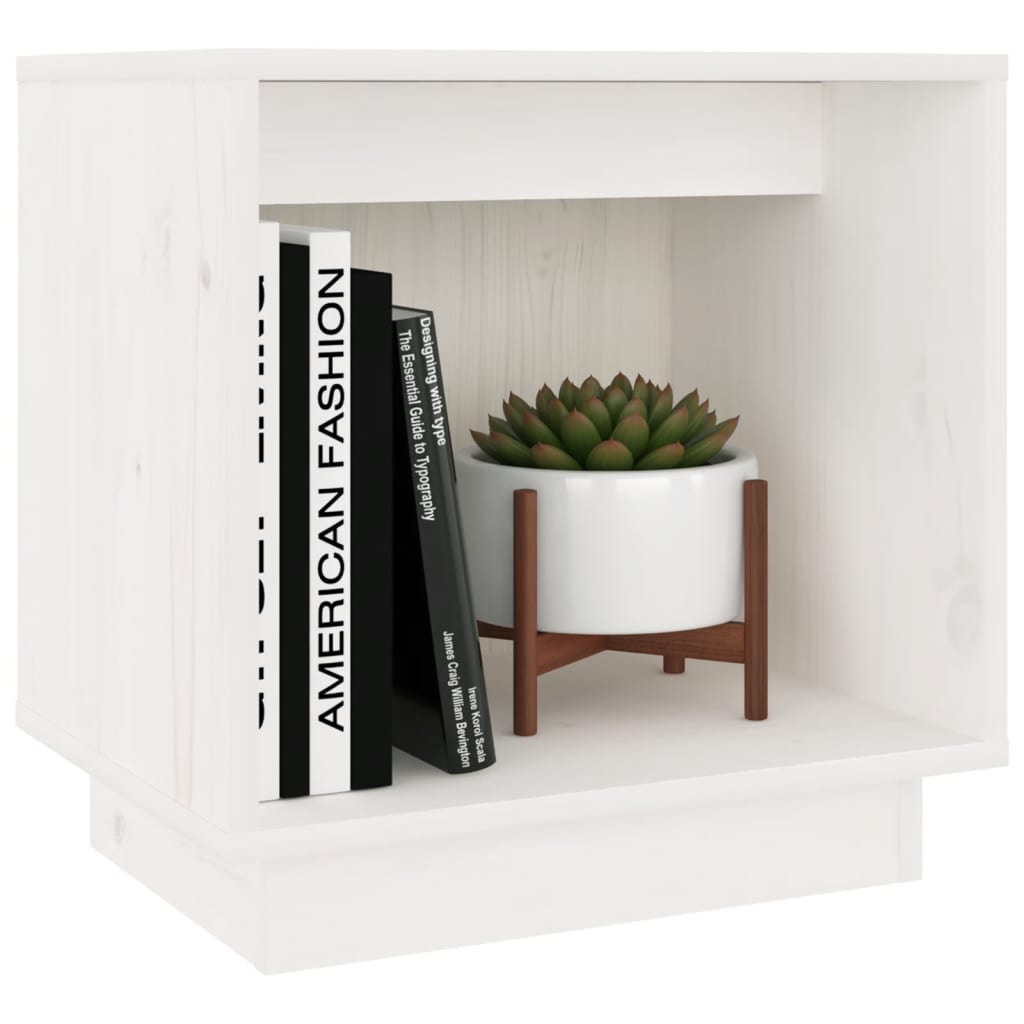 Nattbord 2 stk 40x30x40 heltre furu hvit