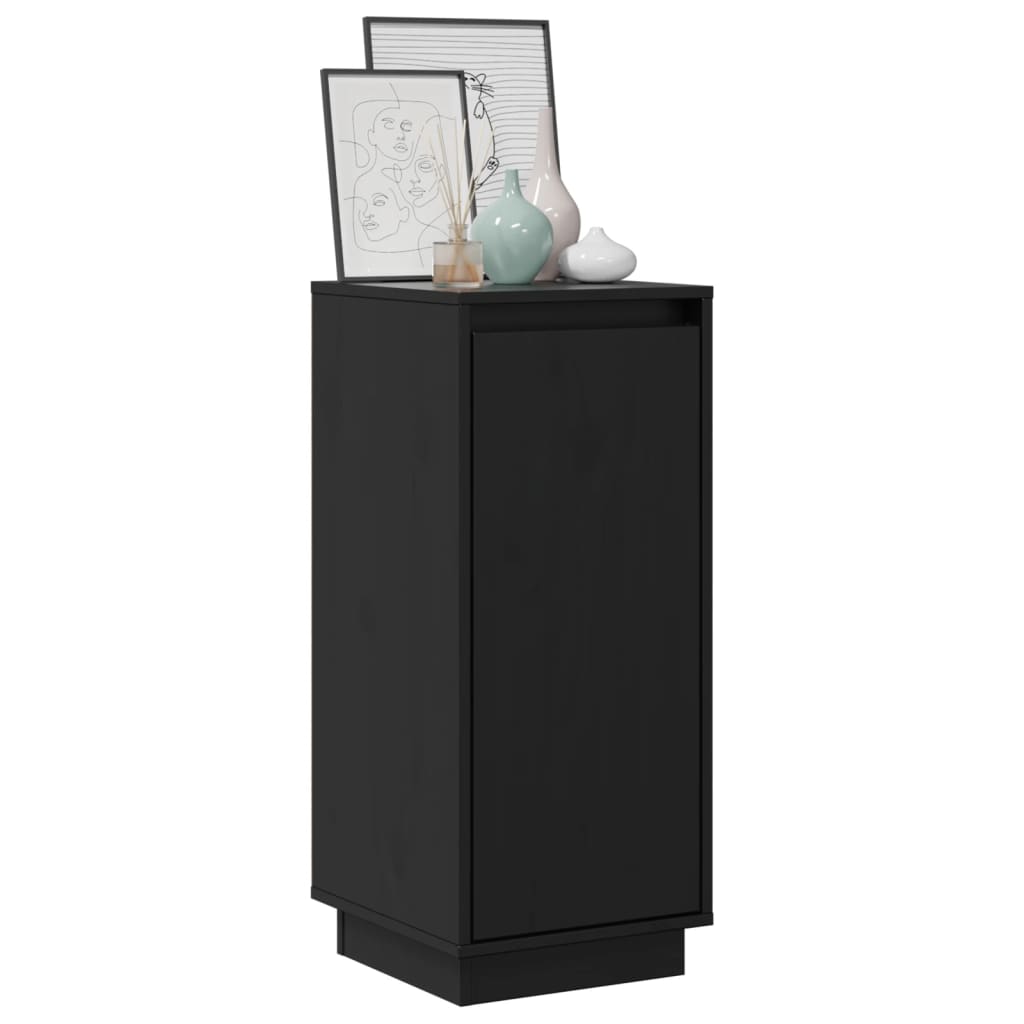 Skjenker 2 stk svart 31,5x34x75 cm heltre furu
