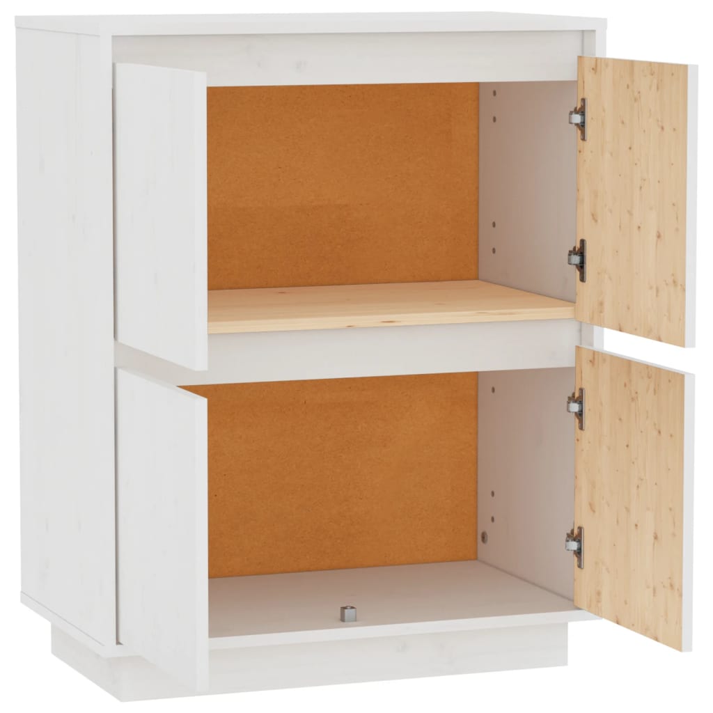 Skjenk hvit 60x34x75 cm heltre furu