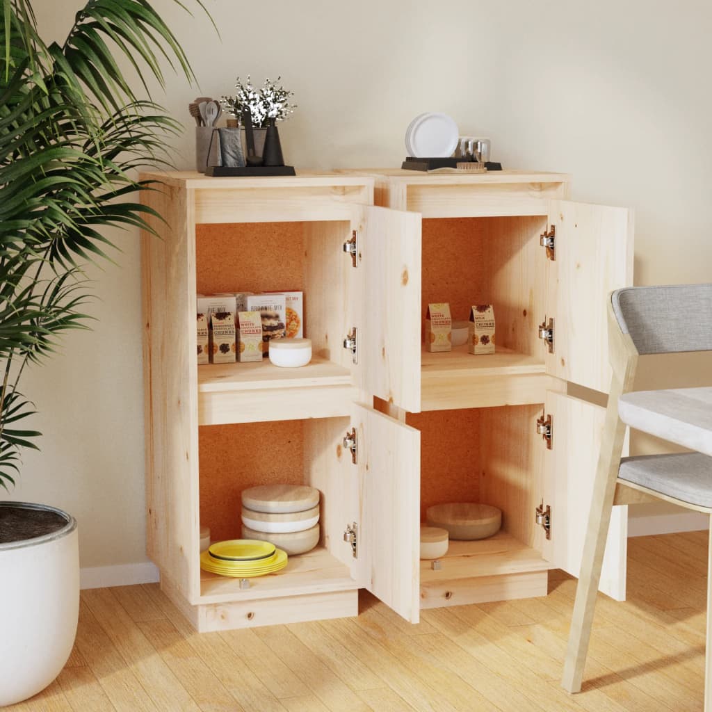 Skjenker 2 stk 31,5x34x75 cm heltre furu