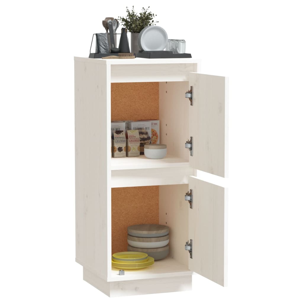 Skjenk hvit 31,5x34x75 cm heltre furu