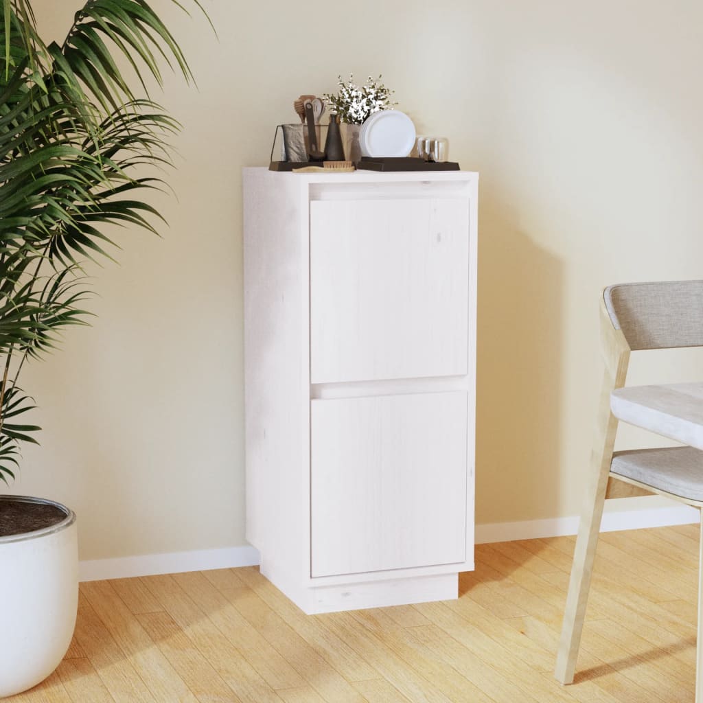 Skjenk hvit 31,5x34x75 cm heltre furu