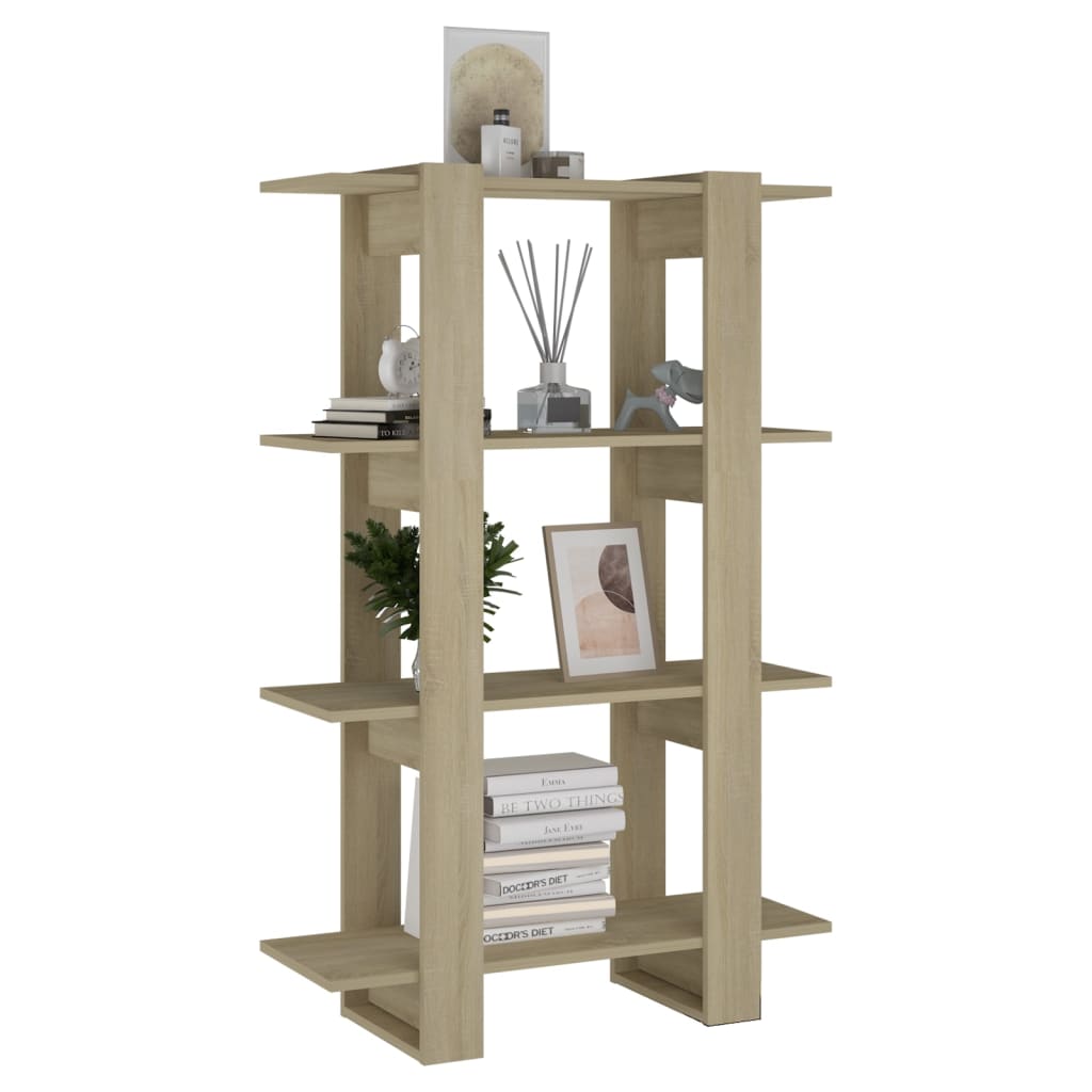 Bokhylle/romdeler sonoma eik 80x30x123,5 cm