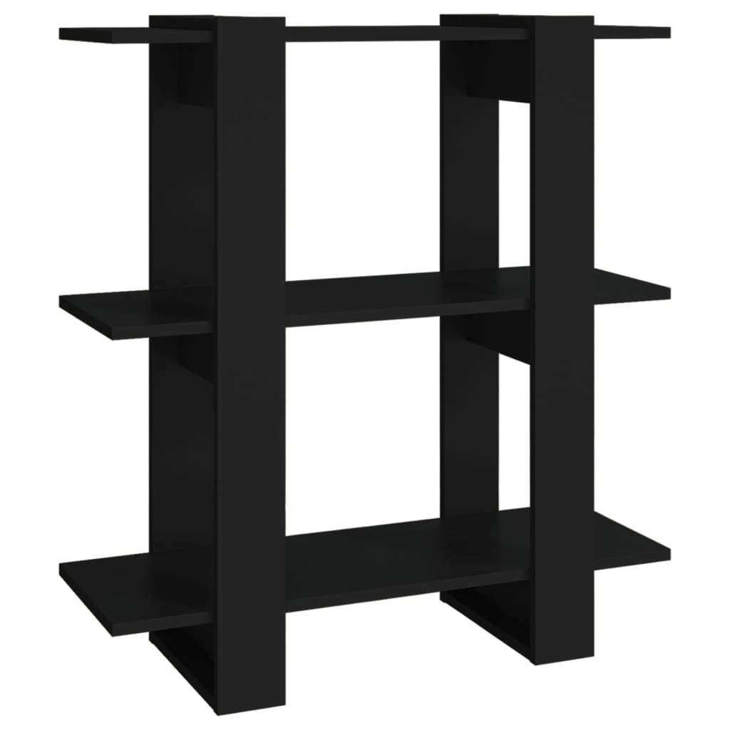 Bokhylle/romdeler svart 80x30x87 cm