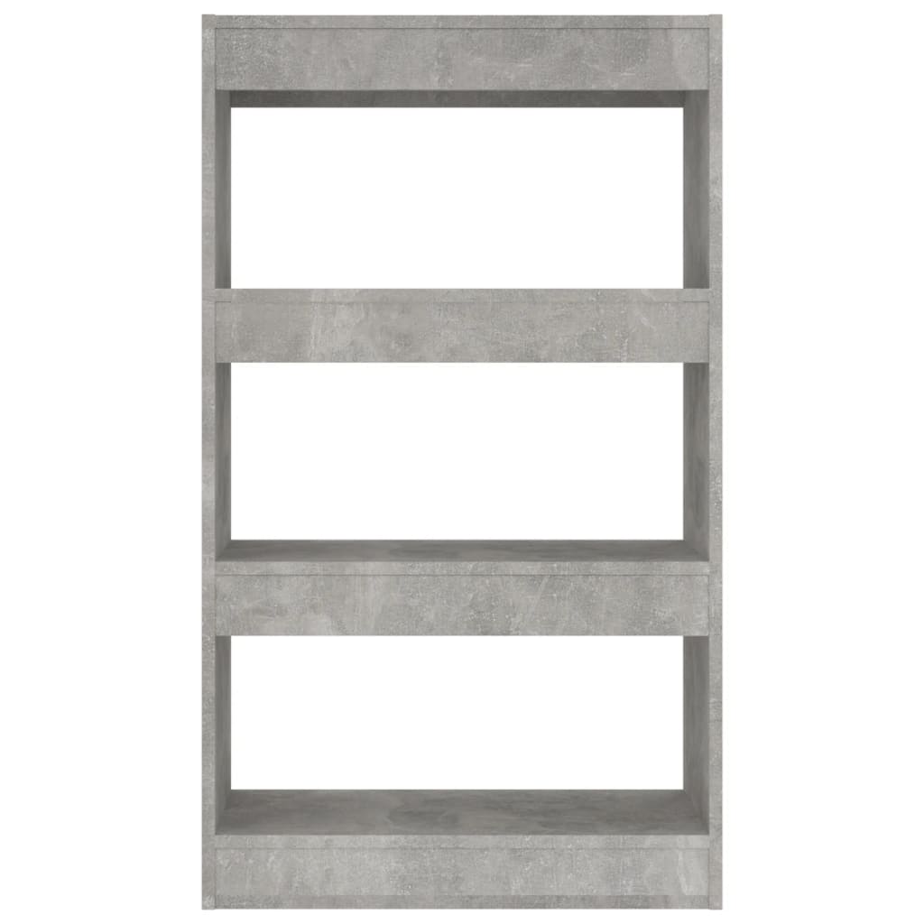 Bokhylle/romdeler betonggrå 60x30x103 cm konstruert tre