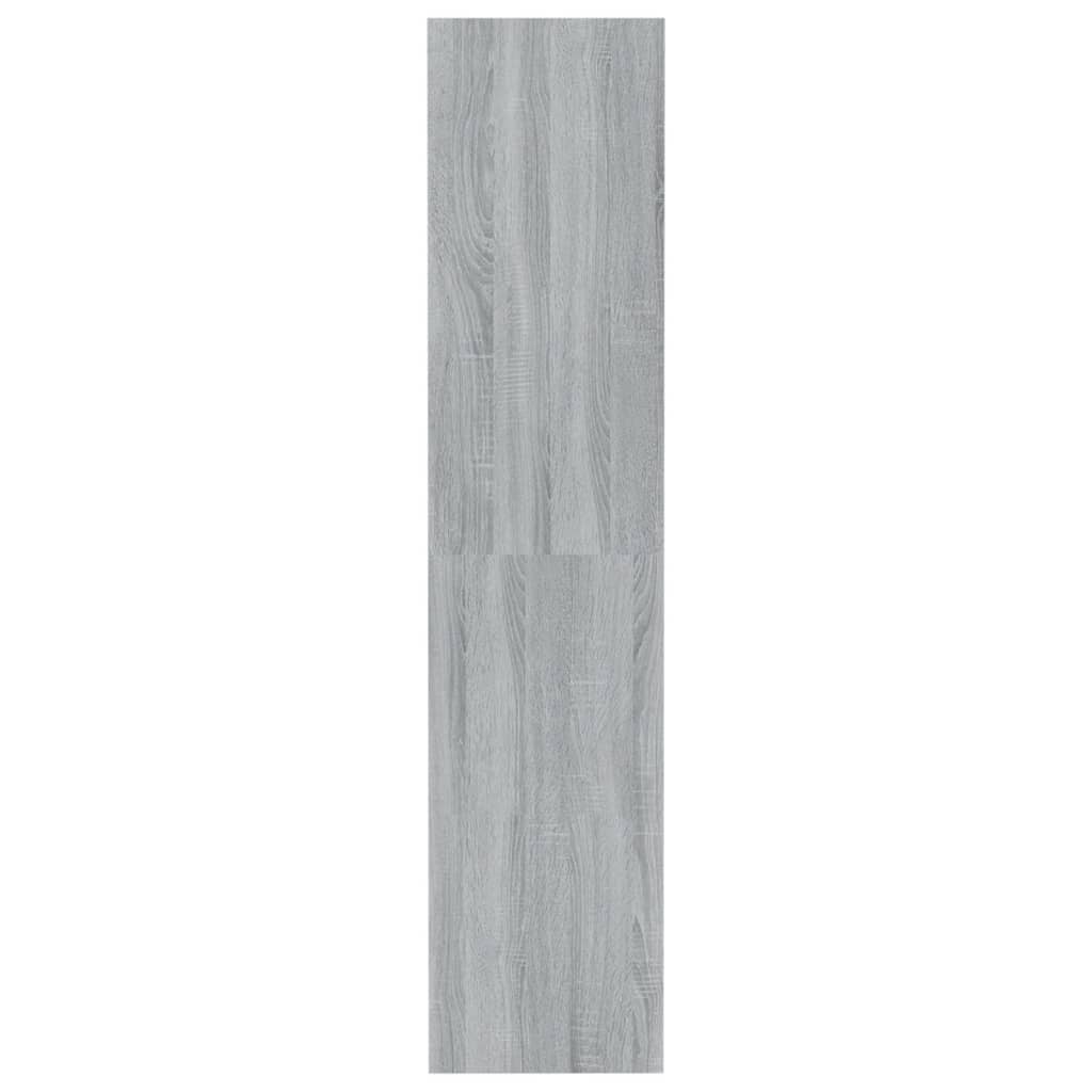 Bokhylle/romdeler grå sonoma 80x30x135 cm konstruert tre