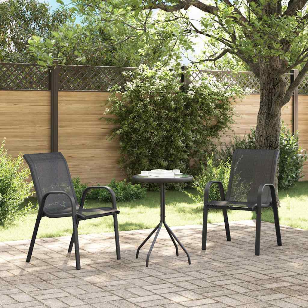 Stablebare hagestoler 2 stk svart textilene-stoff vidaXL
