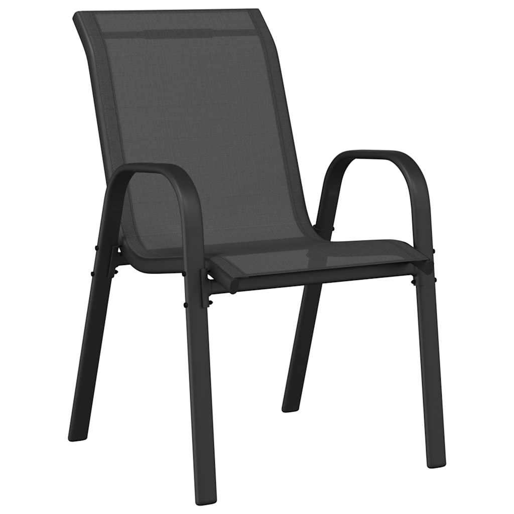 Stablebare hagestoler 2 stk svart textilene-stoff vidaXL
