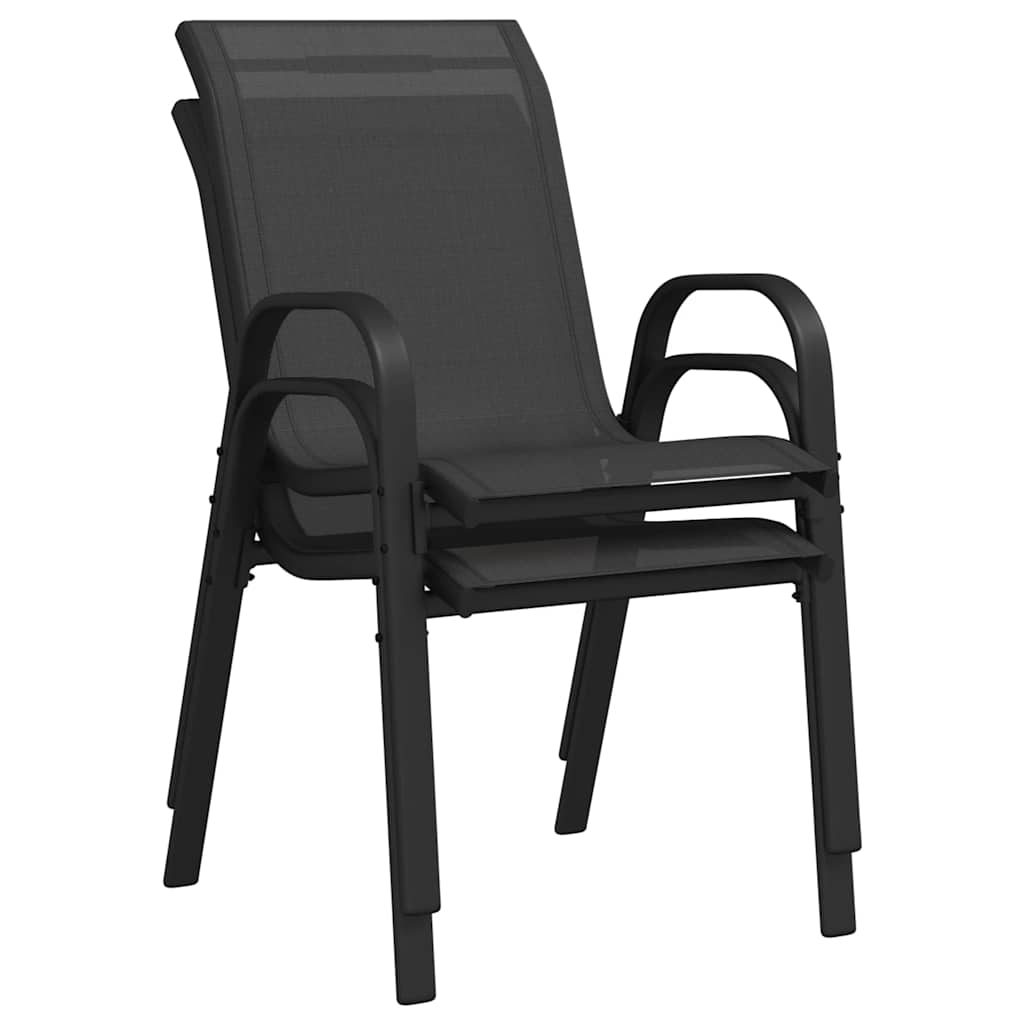 Stablebare hagestoler 2 stk svart textilene-stoff vidaXL