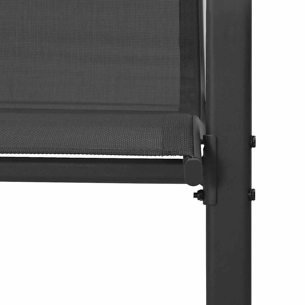Stablebare hagestoler 2 stk svart textilene-stoff vidaXL